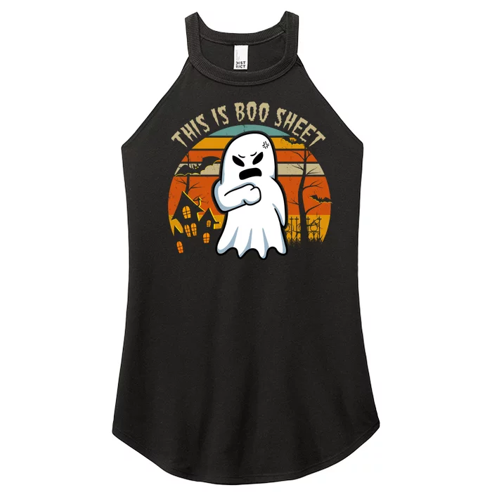 This Is Boo Sheet Ghost Spooky Sunset Funny Women’s Perfect Tri Rocker Tank