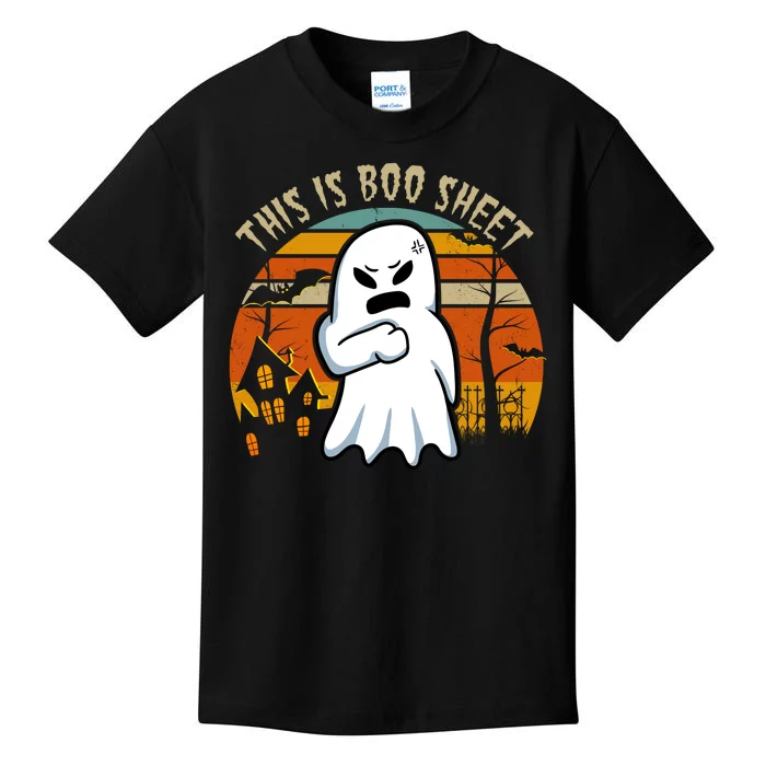 This Is Boo Sheet Ghost Spooky Sunset Funny Kids T-Shirt