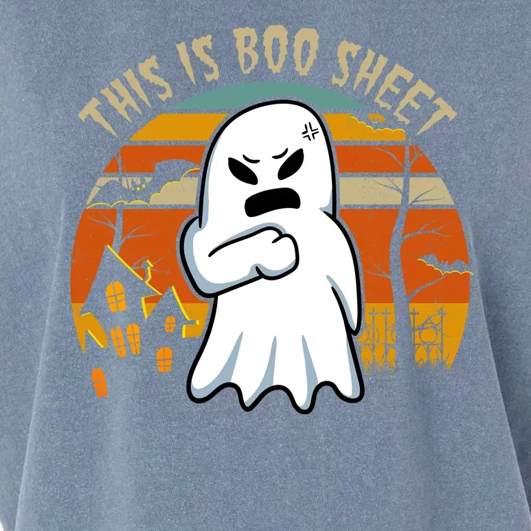 This Is Boo Sheet Ghost Spooky Sunset Funny Garment-Dyed Women's Muscle Tee