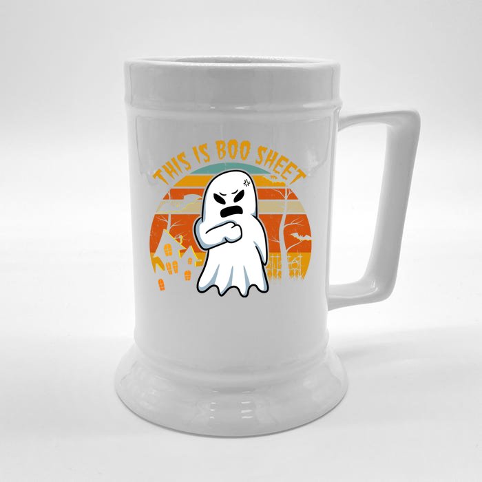 This Is Boo Sheet Ghost Spooky Sunset Funny Front & Back Beer Stein