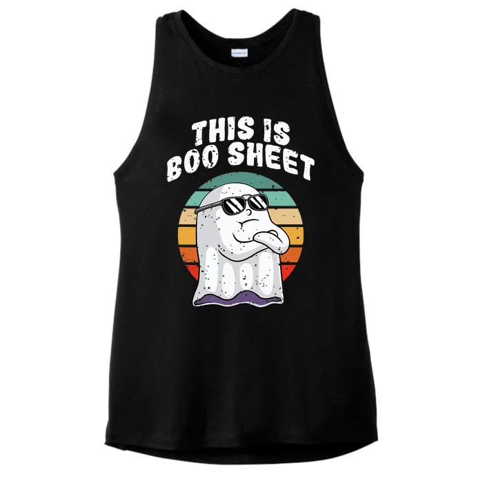 This Is Boo Sheet Funny Halloween Costume Ghost Pun Humor Ladies Tri-Blend Wicking Tank