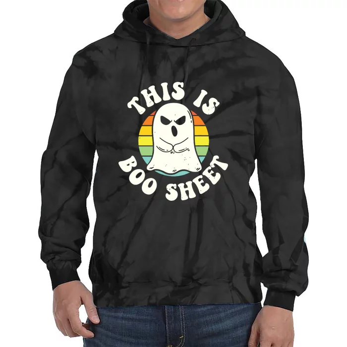 This Is Boo Sheet Ghost Retro Ghost Halloween Tie Dye Hoodie