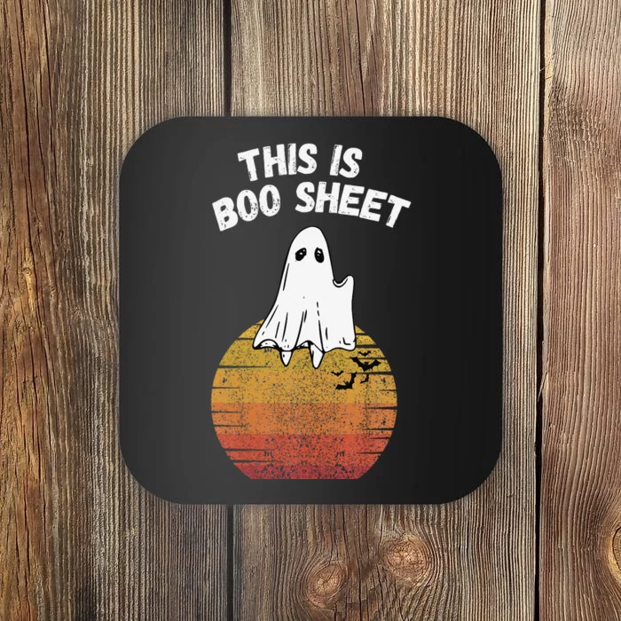 This Is Boo Sheet Ghost Retro Halloween Easy Costume Coaster