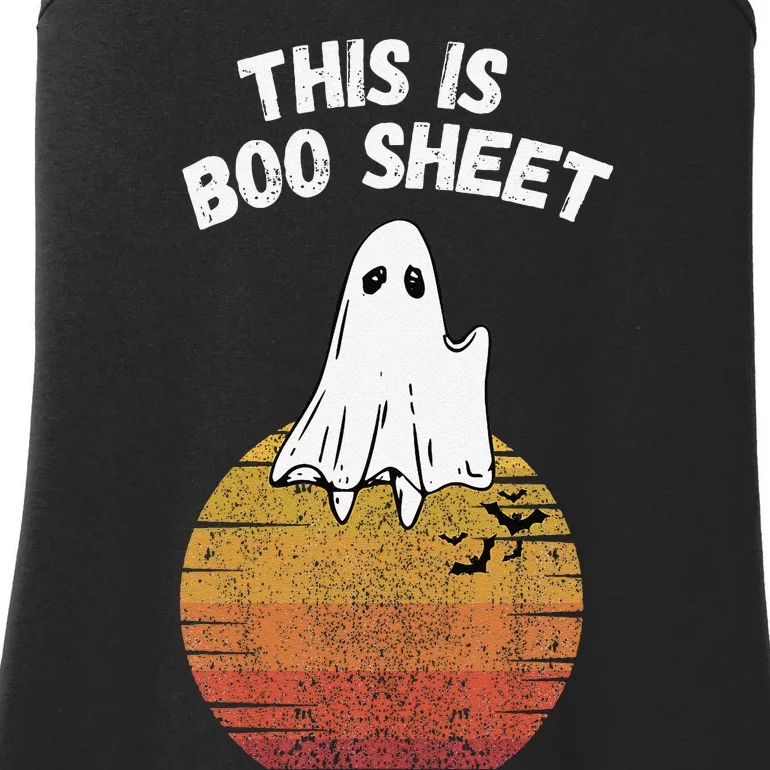 This Is Boo Sheet Ghost Retro Halloween Easy Costume Ladies Essential Tank