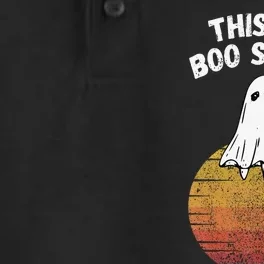 This Is Boo Sheet Ghost Retro Halloween Easy Costume Dry Zone Grid Performance Polo