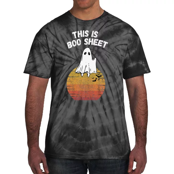 This Is Boo Sheet Ghost Retro Halloween Easy Costume Tie-Dye T-Shirt