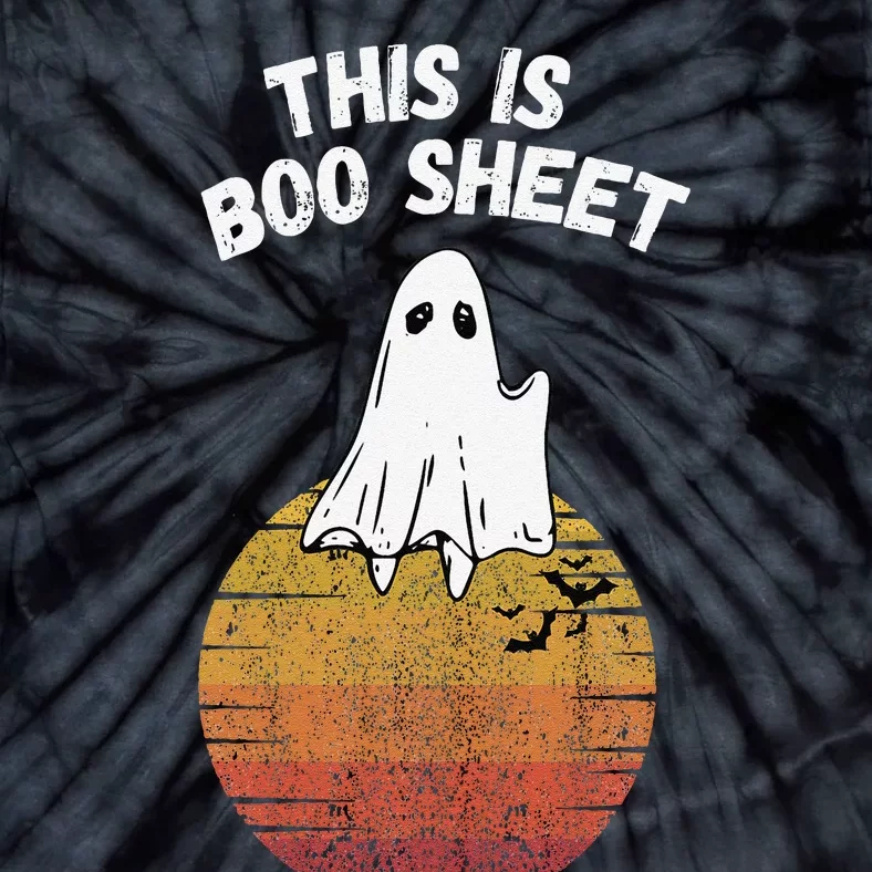 This Is Boo Sheet Ghost Retro Halloween Easy Costume Tie-Dye T-Shirt