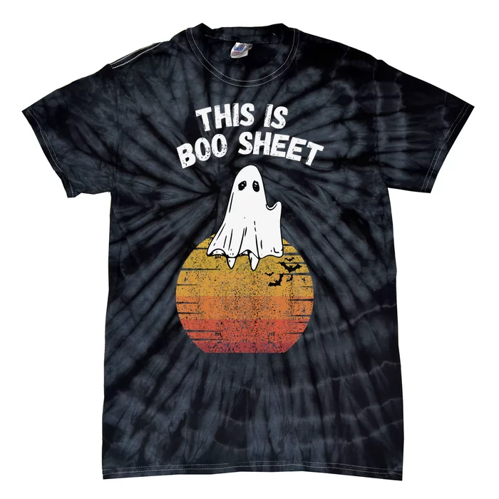 This Is Boo Sheet Ghost Retro Halloween Easy Costume Tie-Dye T-Shirt