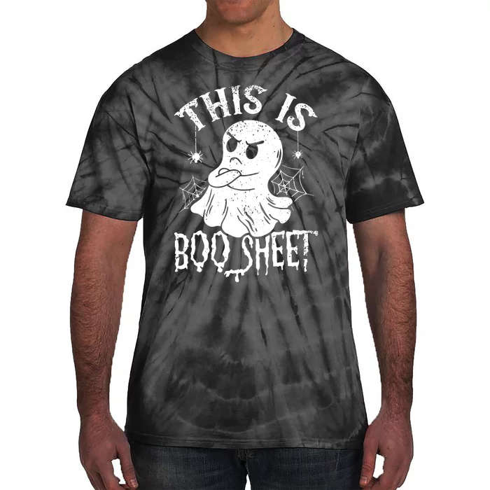 This Is Boo Sheet Spider Decor Ghost Spooky Halloween Tie-Dye T-Shirt