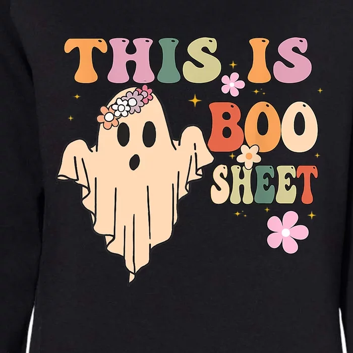 This Is Boo Sheet Ghost Groovy Floral Halloween Costume Gift Womens California Wash Sweatshirt