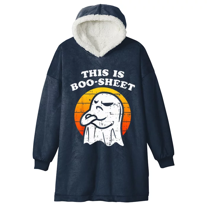 This Is Boosheet Halloween Ghost Funny Hooded Wearable Blanket