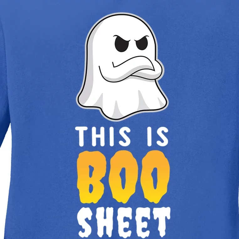 This Is Boo Sheet Gift Funny Ghost Spooky Party Idea Cute Ladies Long Sleeve Shirt