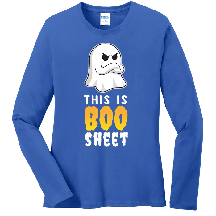 This Is Boo Sheet Gift Funny Ghost Spooky Party Idea Cute Ladies Long Sleeve Shirt