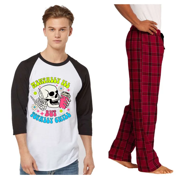 Tally I’Ll But Totally Chill Funny Halloween Skull Coffee Great Gift Raglan Sleeve Pajama Set