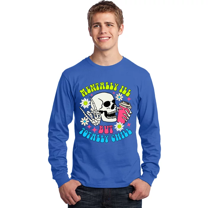 Tally I’Ll But Totally Chill Funny Halloween Skull Coffee Great Gift Long Sleeve Shirt