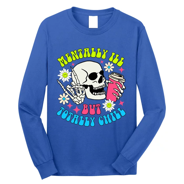 Tally I’Ll But Totally Chill Funny Halloween Skull Coffee Great Gift Long Sleeve Shirt