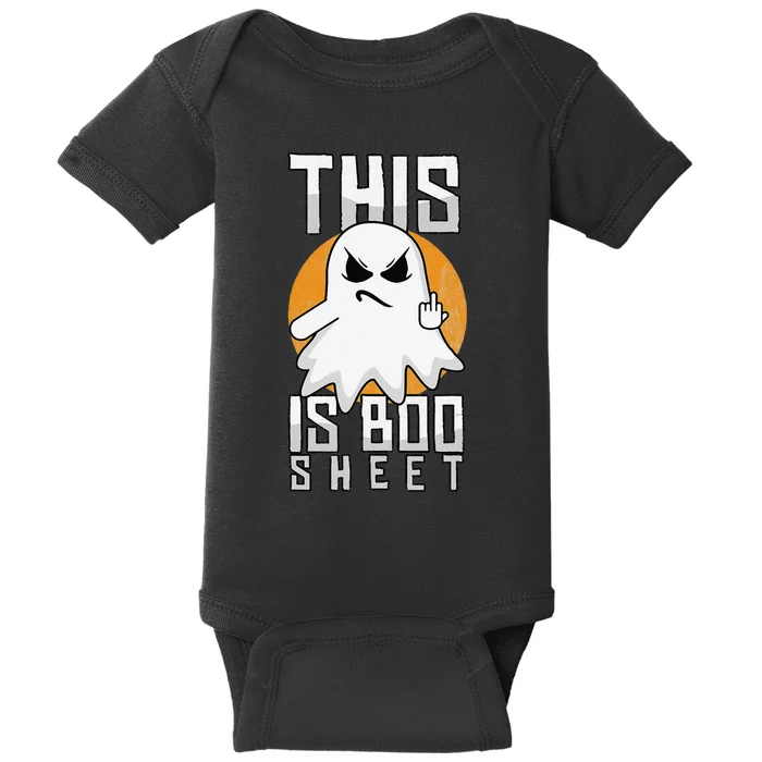 This Is Boo Sheet Trick Or Treat Funny Halloween Baby Bodysuit