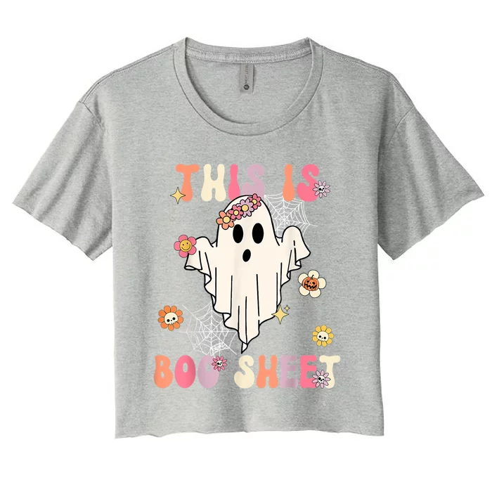 This Is Boo Sheet Retro Costume Cool Gift Women's Crop Top Tee