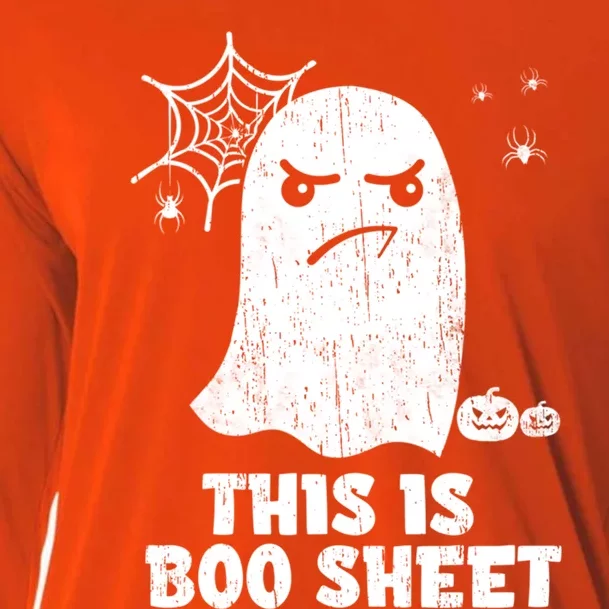 This Is Boo Sheet Ghost Retro Halloween Costume Gift Cooling Performance Long Sleeve Crew