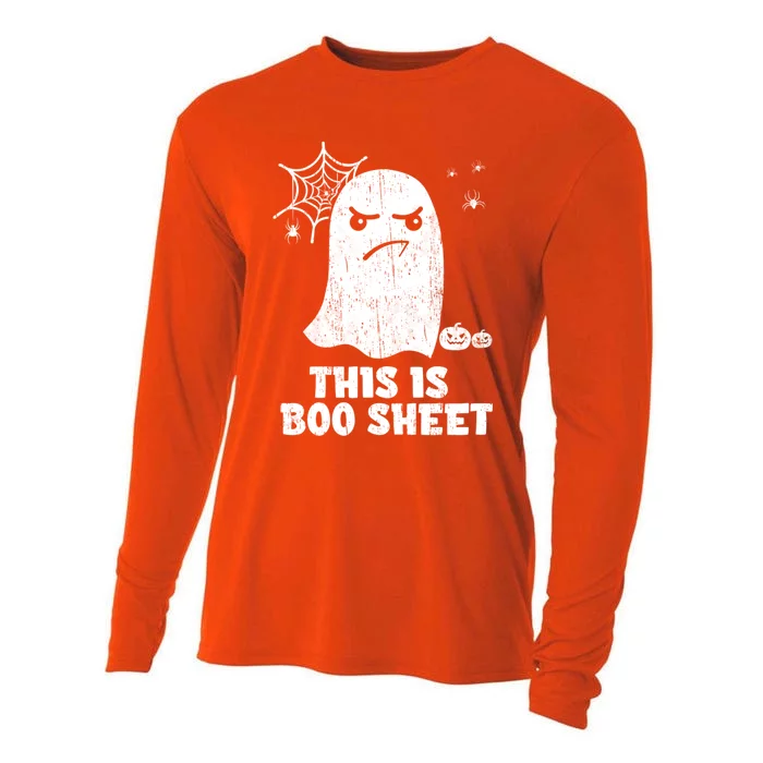 This Is Boo Sheet Ghost Retro Halloween Costume Gift Cooling Performance Long Sleeve Crew