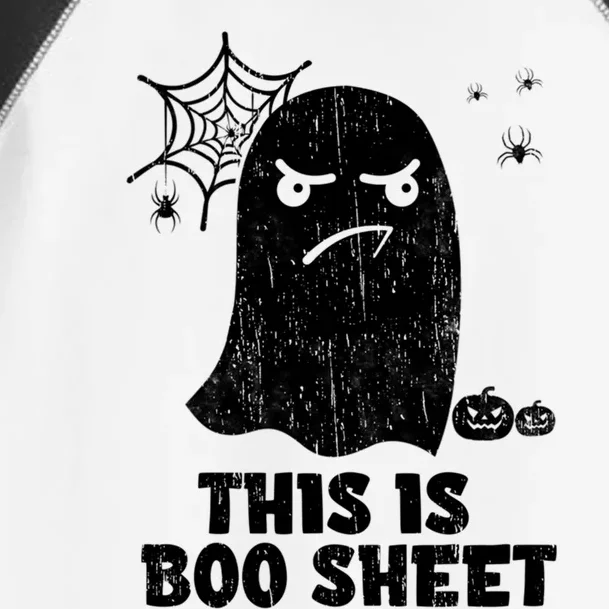 This Is Boo Sheet Ghost Retro Halloween Costume Gift Toddler Fine Jersey T-Shirt