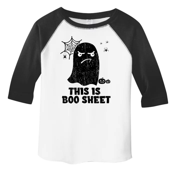 This Is Boo Sheet Ghost Retro Halloween Costume Gift Toddler Fine Jersey T-Shirt