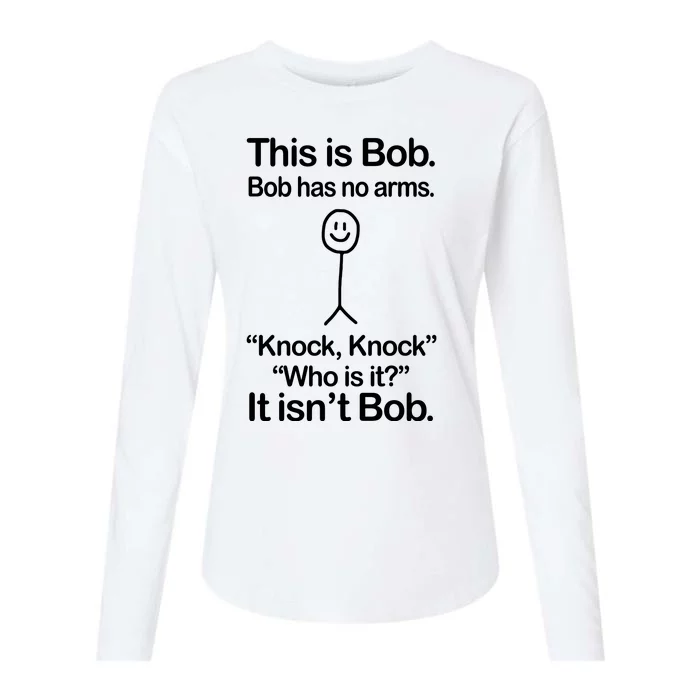 This Is Bob Knock Knock Funny Womens Cotton Relaxed Long Sleeve T-Shirt