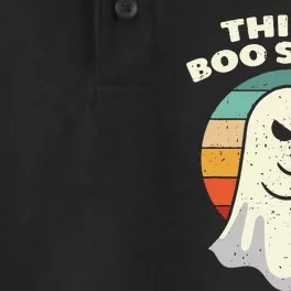 This Is Boo Sheet Ghost Retro Halloween Costume Dry Zone Grid Performance Polo