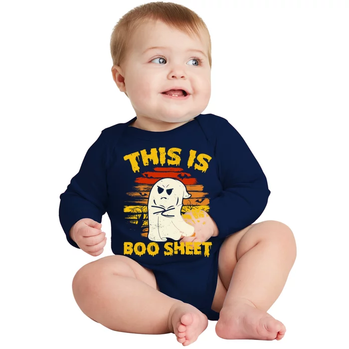 This Is Boo Sheet Cool Funny Halloween Design For Baby Long Sleeve Bodysuit