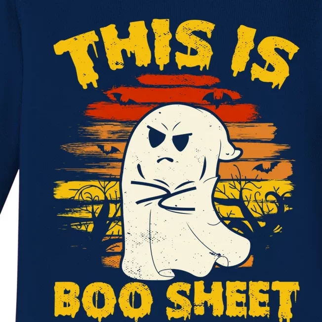 This Is Boo Sheet Cool Funny Halloween Design For Baby Long Sleeve Bodysuit