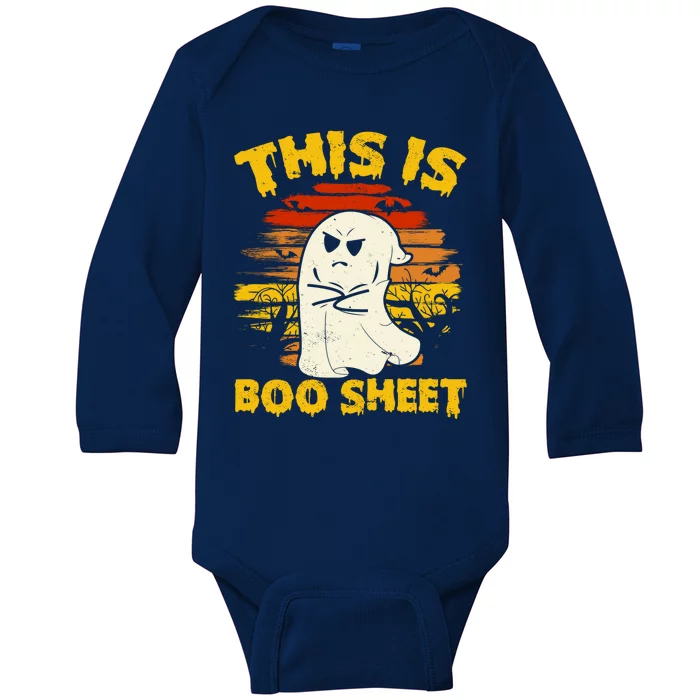 This Is Boo Sheet Cool Funny Halloween Design For Baby Long Sleeve Bodysuit