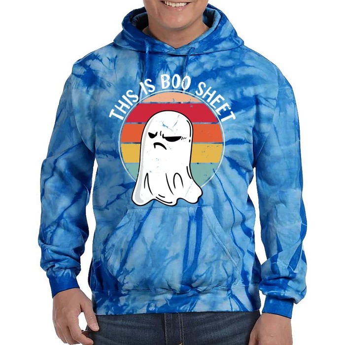 This Is Boo Sheet Ghost Vintage Halloween Costume Gift Tie Dye Hoodie