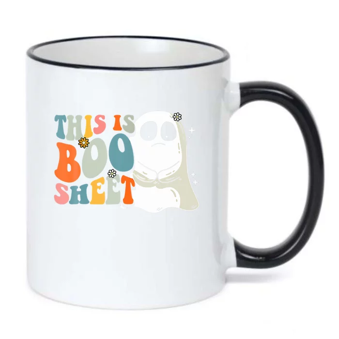 This Is BooSheet Halloween Ghost Costume Retro Groovy Gift Black Color Changing Mug