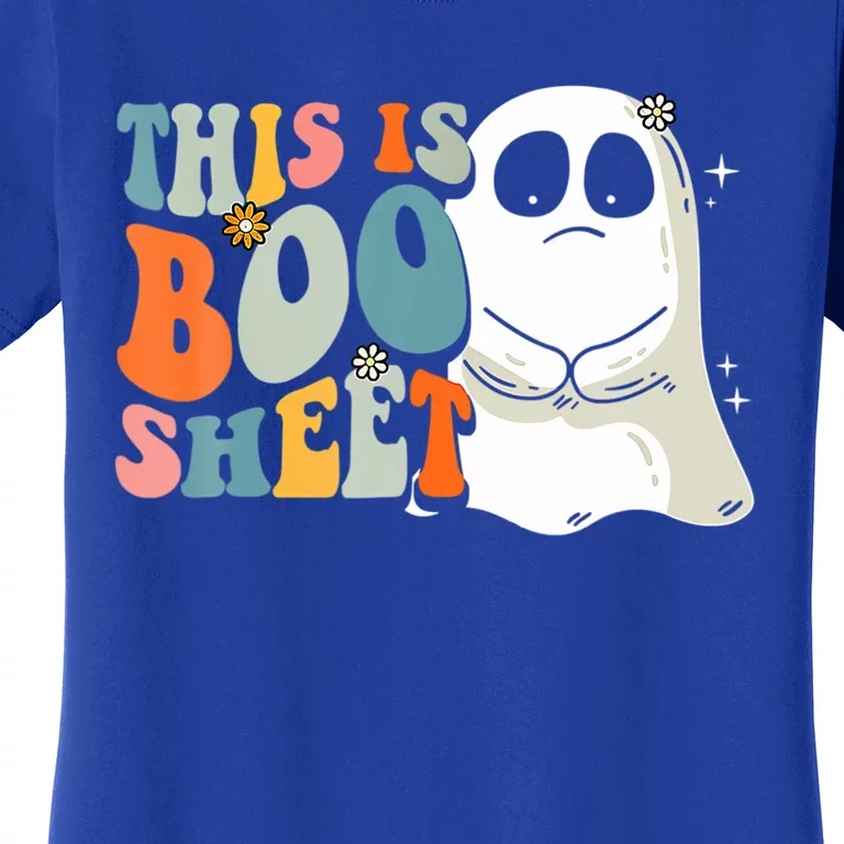 This Is BooSheet Halloween Ghost Costume Retro Groovy Gift Women's T-Shirt