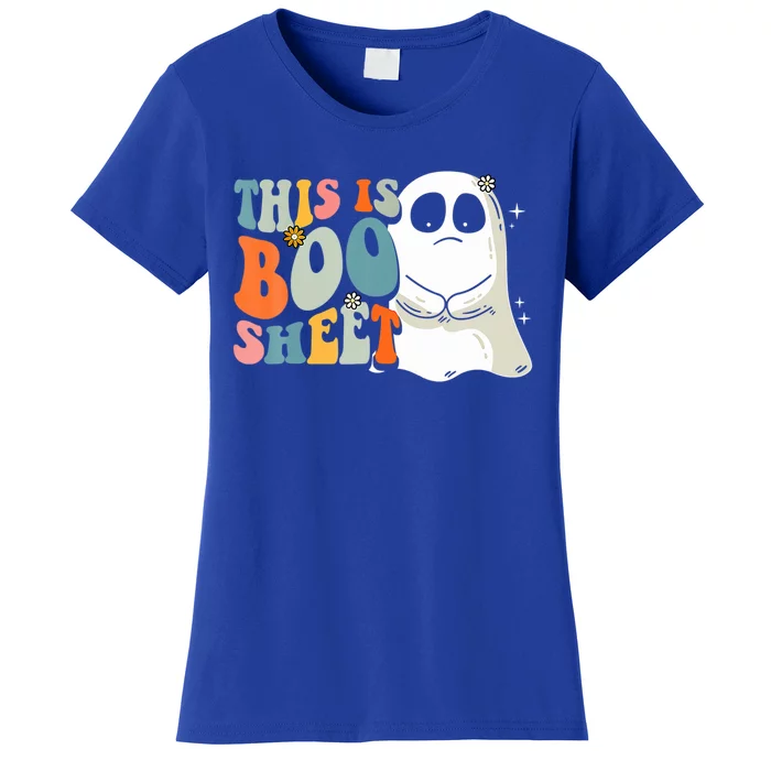 This Is BooSheet Halloween Ghost Costume Retro Groovy Gift Women's T-Shirt