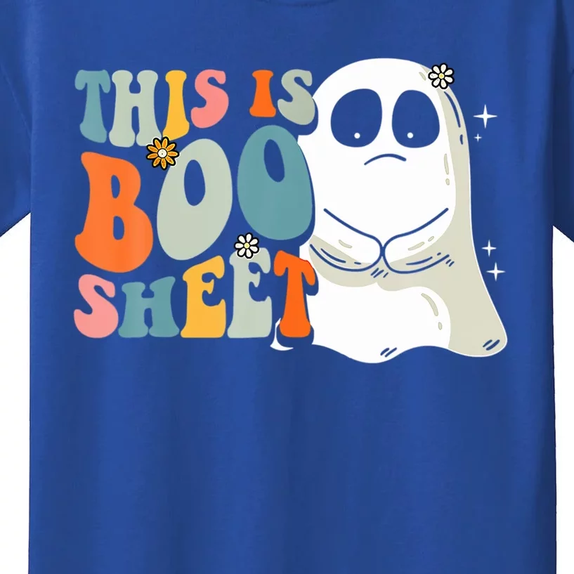 This Is BooSheet Halloween Ghost Costume Retro Groovy Gift Kids T-Shirt