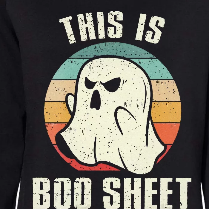 This Is Boo Sheet Funny Halloween Ghost Bedsheet Pun Womens California Wash Sweatshirt