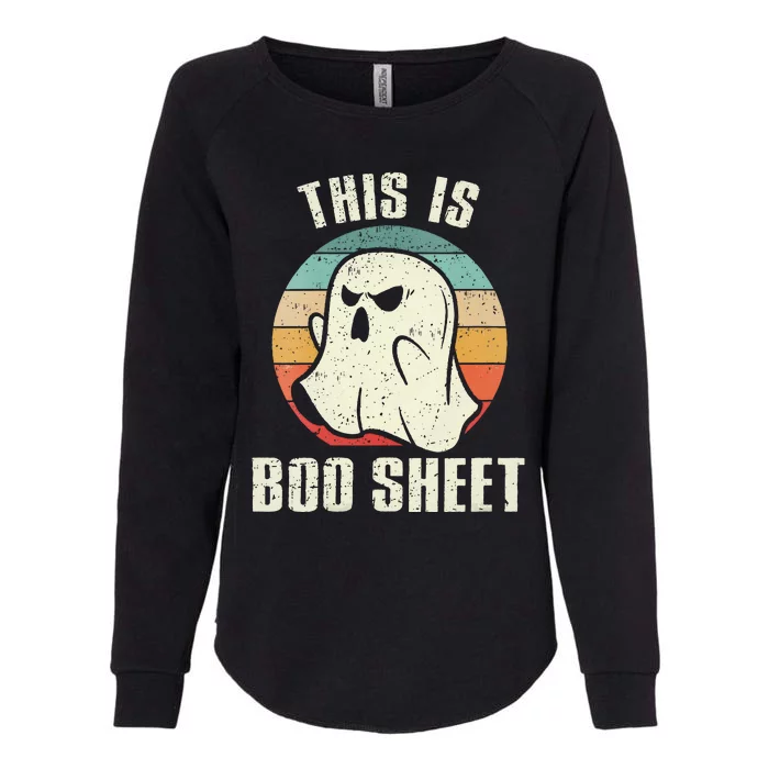 This Is Boo Sheet Funny Halloween Ghost Bedsheet Pun Womens California Wash Sweatshirt