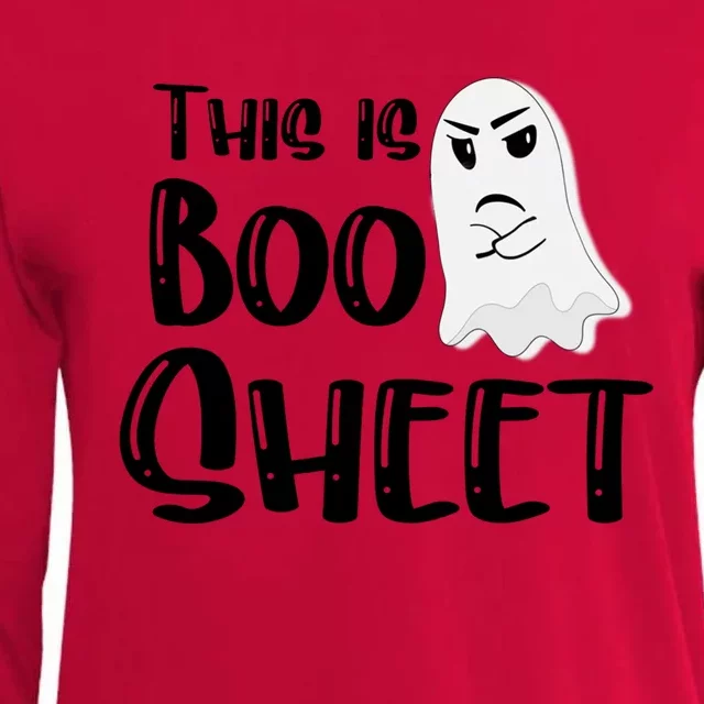 This Is Boo Sheet Bull Shit Halloween Ghost Gift Present Funny Gift Womens Cotton Relaxed Long Sleeve T-Shirt