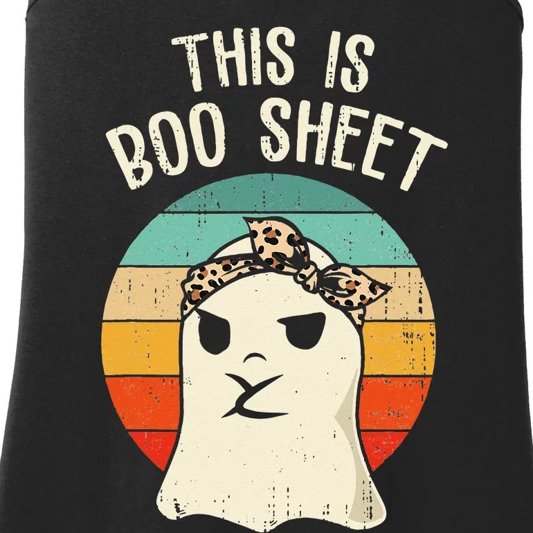 This Is Boo Sheet Ghost Retro Ghost Halloween Leopard Women Ladies Essential Tank