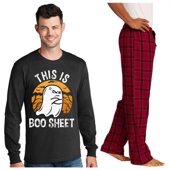 This Is Boo Sheet Funny Ghost Costume Funny Funny Halloween Long Sleeve Pajama Set