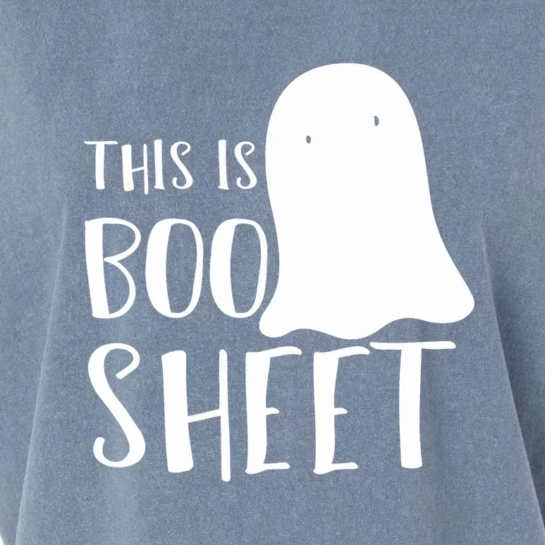 This Is Boo Sheet Ghost Retro Halloween Costume Garment-Dyed Women's Muscle Tee