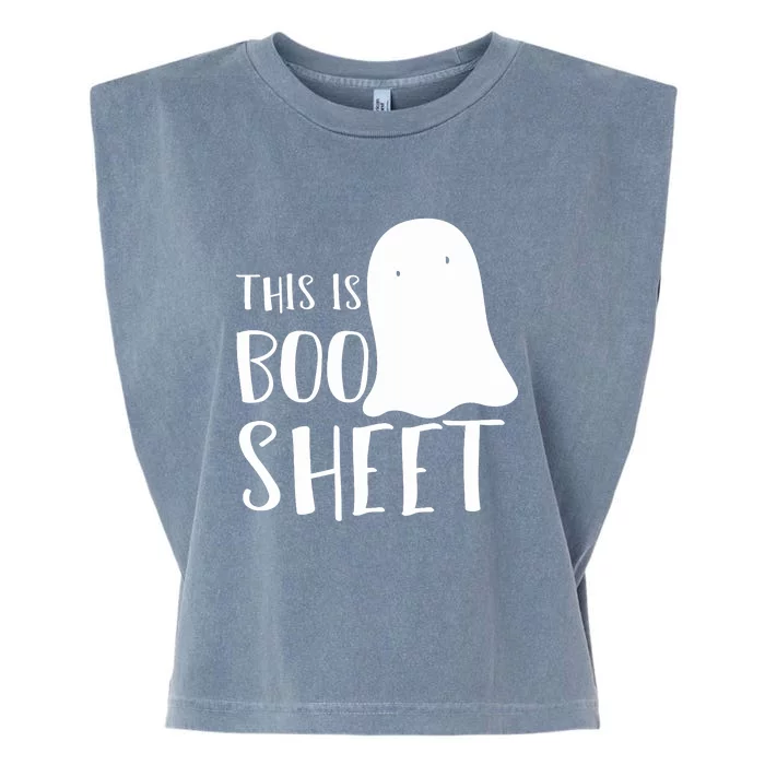 This Is Boo Sheet Ghost Retro Halloween Costume Garment-Dyed Women's Muscle Tee