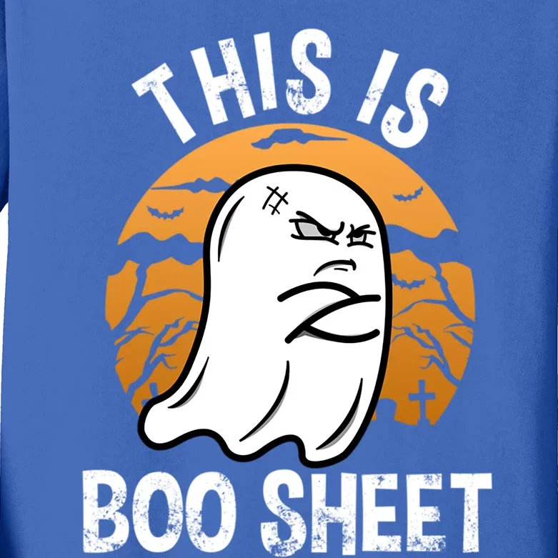 This Is Boo Sheet Funny Ghost Costume Halloween Gift Kids Long Sleeve Shirt