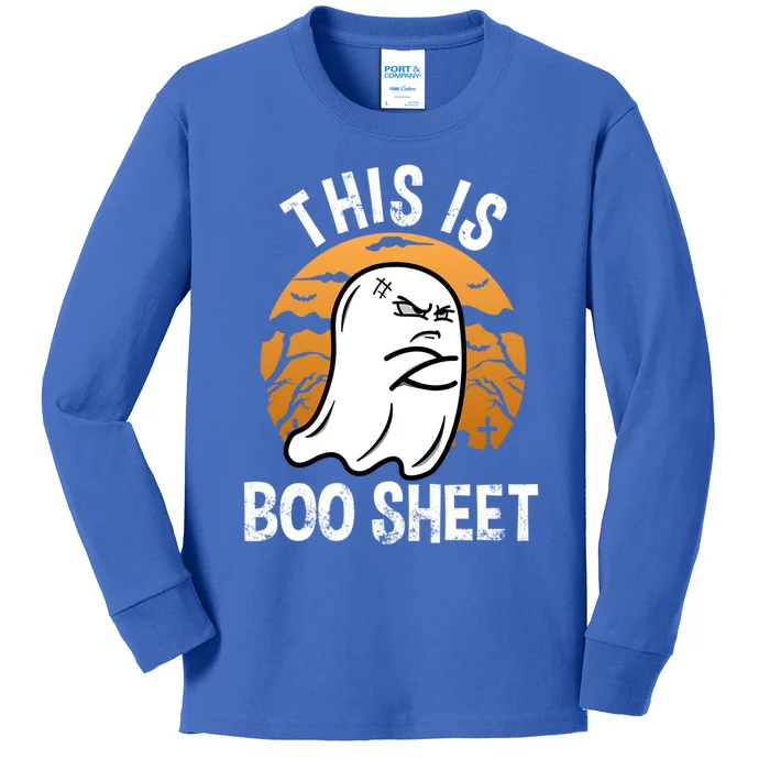 This Is Boo Sheet Funny Ghost Costume Halloween Gift Kids Long Sleeve Shirt