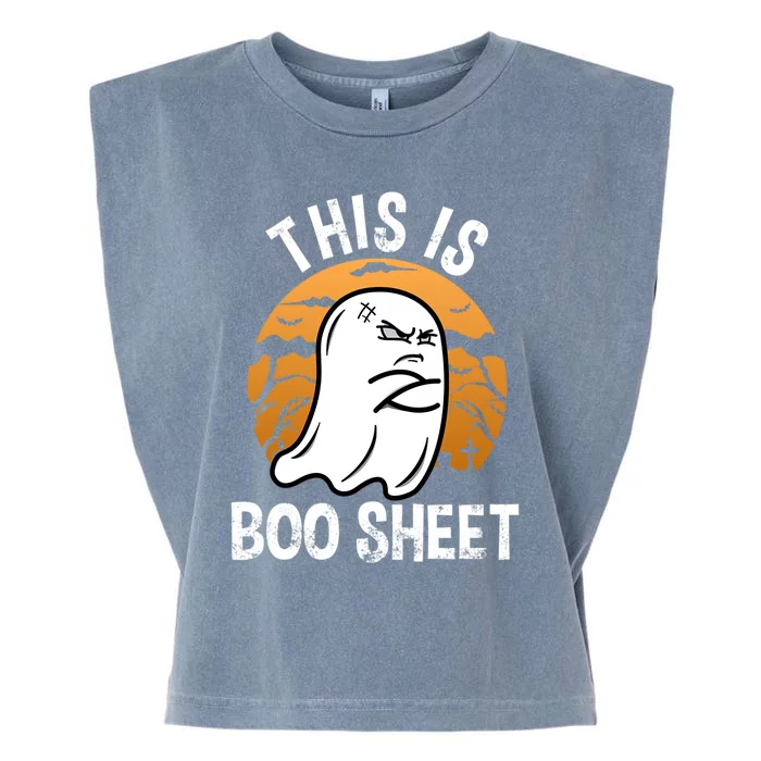 This Is Boo Sheet Funny Ghost Costume Halloween Gift Garment-Dyed Women's Muscle Tee