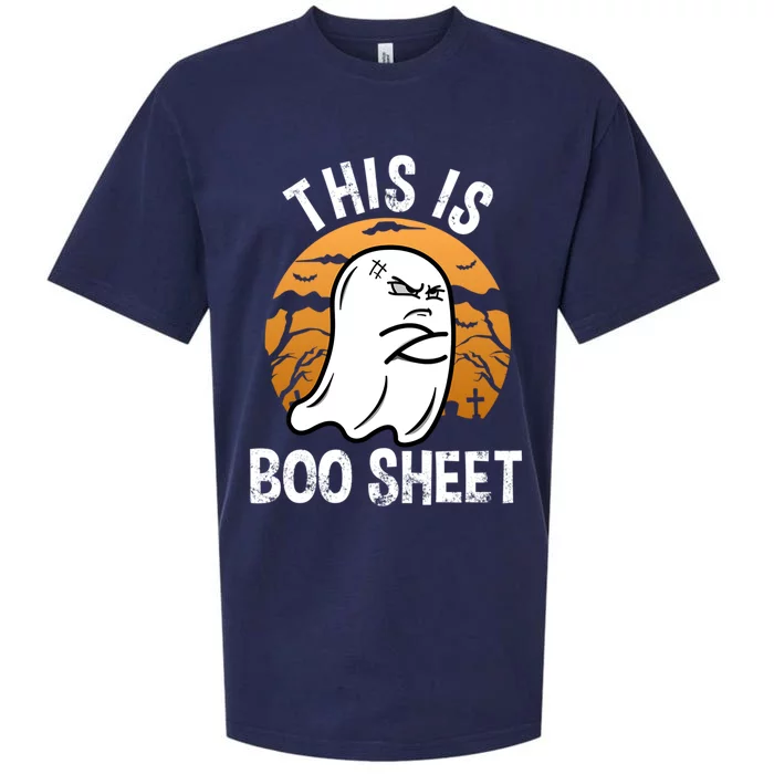 This Is Boo Sheet Funny Ghost Costume Halloween Gift Sueded Cloud Jersey T-Shirt