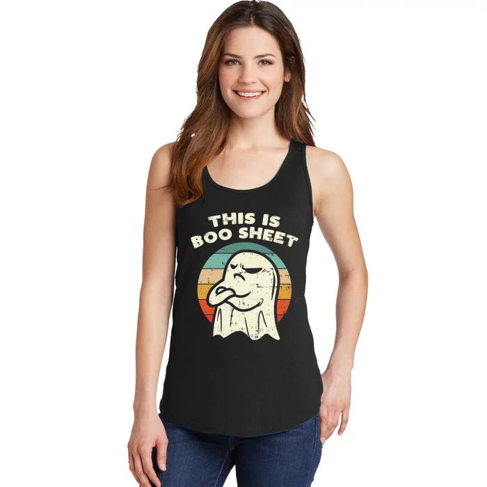 This Is Boo Sheet Ghost Retro Halloween Costume Ladies Essential Tank