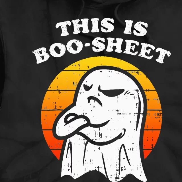 This Is Boosheet Halloween Ghost Costume Retro Groovy Tie Dye Hoodie