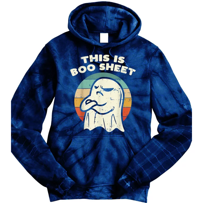 This Is Boo Sheet Ghost Retro Halloween Costume Tie Dye Hoodie